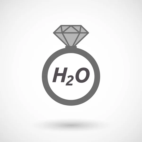 Cincin terisolasi dengan teks H2O - Stok Vektor