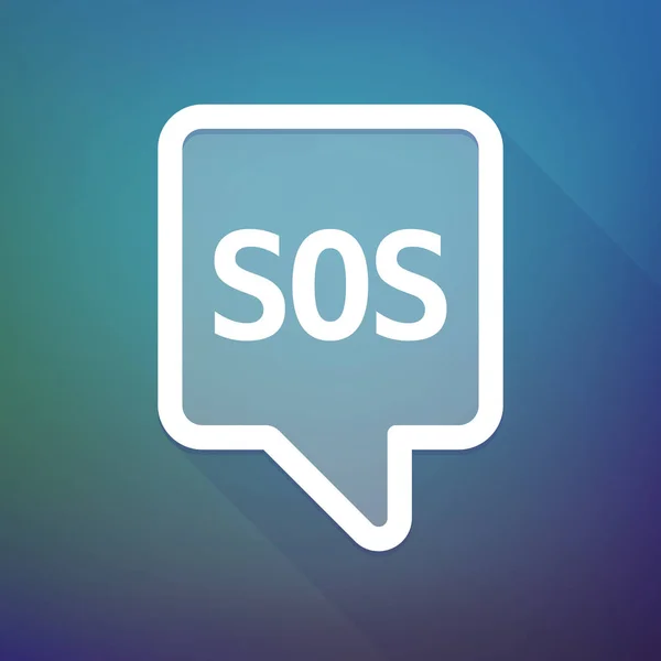 Dica de ferramenta longa sombra com o texto SOS — Vetor de Stock