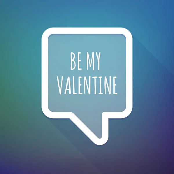Lange schaduw tooltip met de tekst Be My Valentine — Stockvector