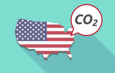 Uzun metin Co2 ile gölge ABD harita