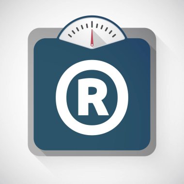İzole ağırlık ölçeği ile kayıtlı ticari marka simgesi