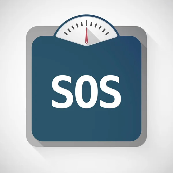 Balança de peso isolada com o texto SOS — Vetor de Stock