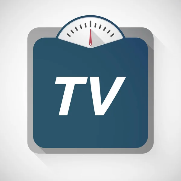 Escala de peso aislada con el texto TV — Vector de stock