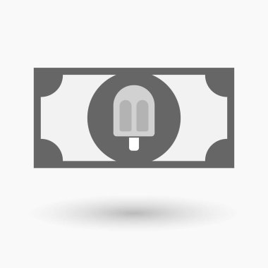 İzole banknot bir dondurma ile