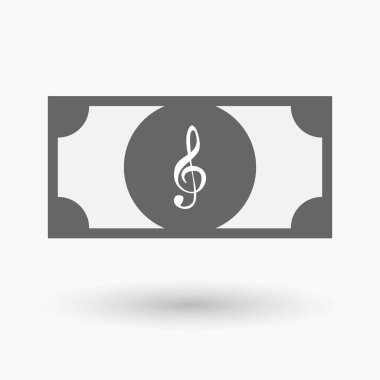 G nota anahtarı ile izole banknot