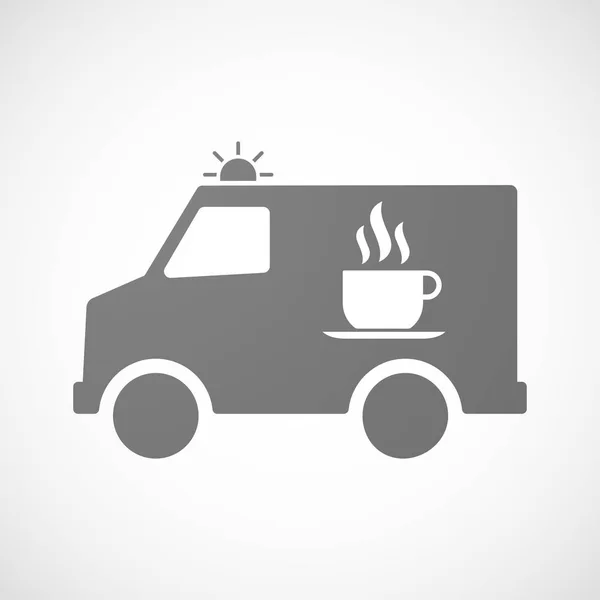 Ambulance isolée avec une tasse de café — Image vectorielle