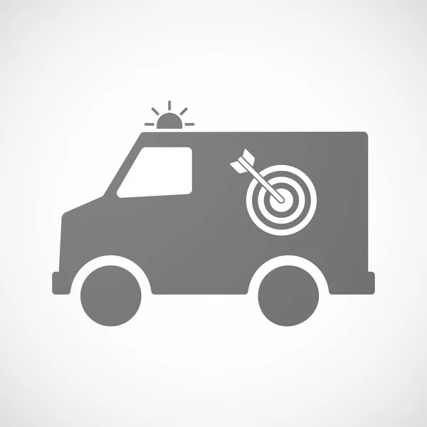 Ambulanza isolata con una freccetta — Vettoriale Stock
