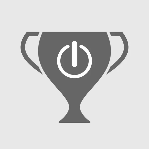 Isolerade award cup med en off-knapp — Stock vektor