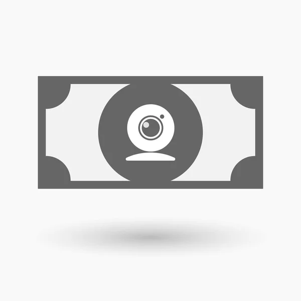 Geïsoleerde bankbiljet met een webcam — Stockvector