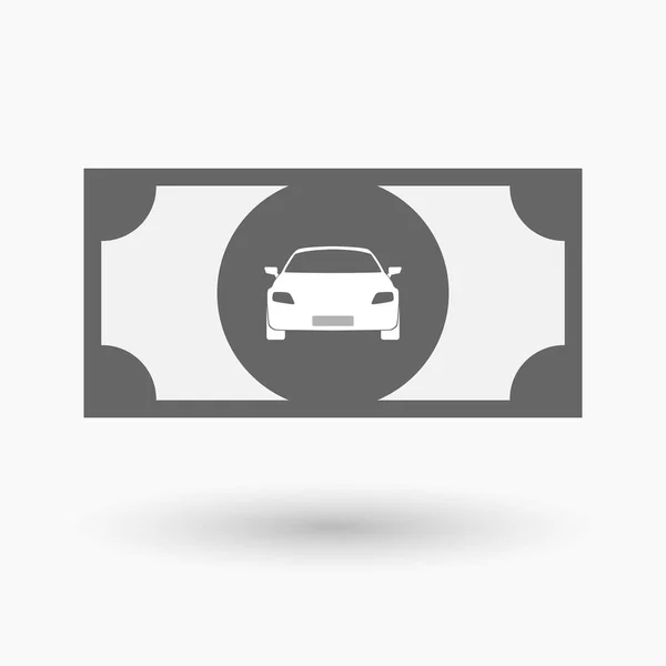 Billete de banco aislado con coche — Vector de stock