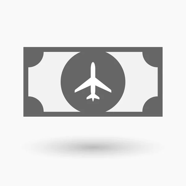 Billete aislado con un avión — Vector de stock