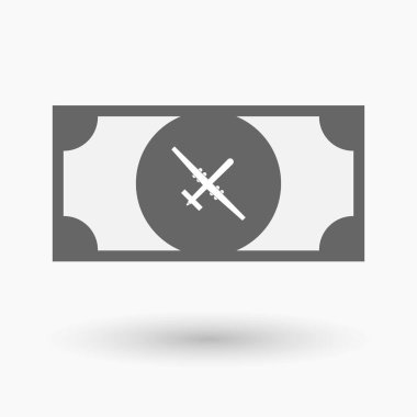 Bir savaş uçağı ile izole banknot