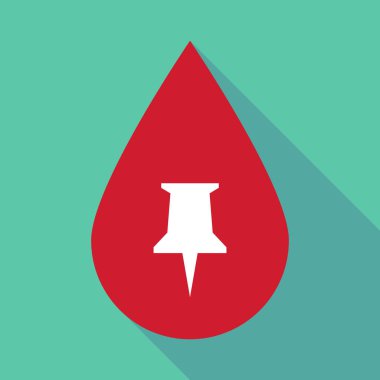 Uzun gölge kan damlası bir iğneye ile