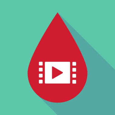 Uzun gölge kan damlası Multimedya işaretiyle