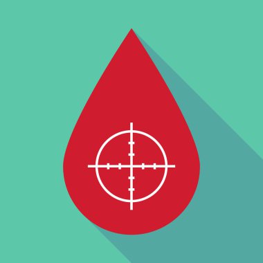 Uzun gölge kan damlası bir crosshair