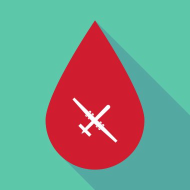 Uzun bir savaş uçağı ile gölge kan damlası