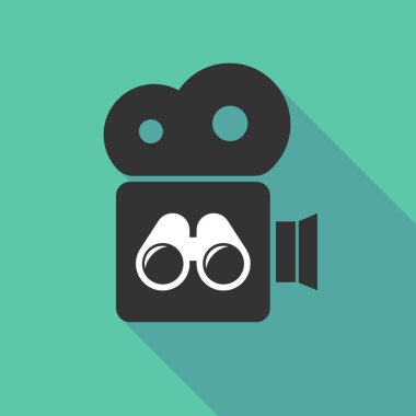 Uzun gölge sinema kamera bir dürbün ile