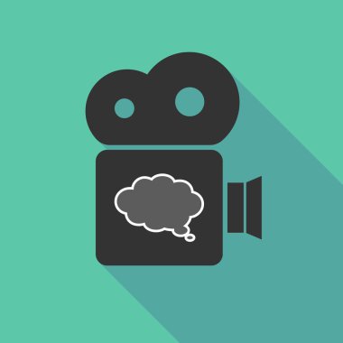 Uzun gölge sinema kamera komik bulut balon ile