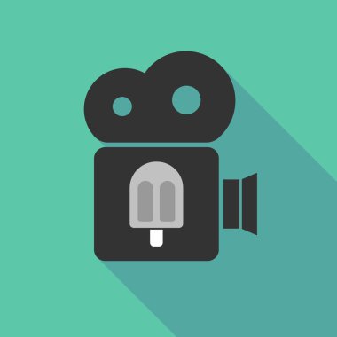 Uzun gölge sinema kamera bir dondurma ile