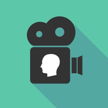 Uzun gölge sinema kamera erkek bir kafa ile