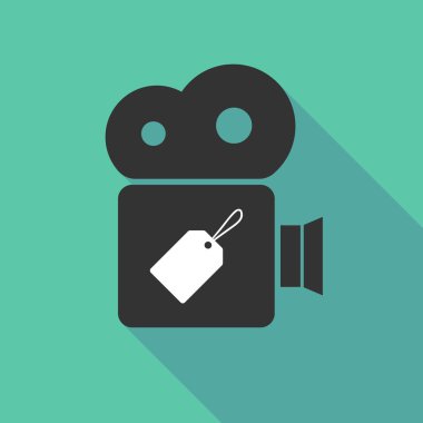 Uzun gölge sinema kamera ile bir etiket