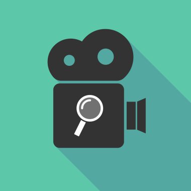 Uzun gölge sinema kamera bir büyüteç ile