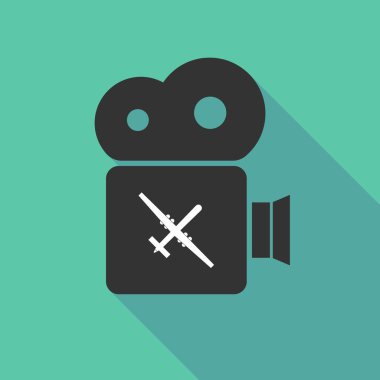 Uzun bir savaş uçağı ile gölge sinema kamera