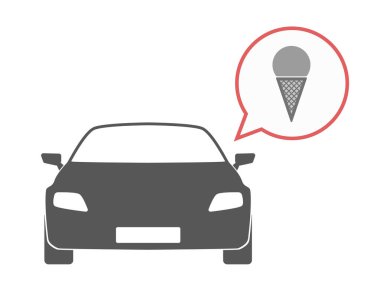 Dondurma koni ile izole araba