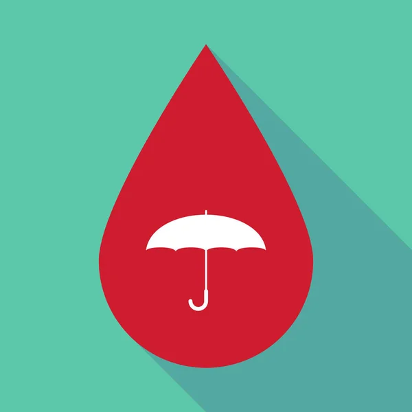 Uzun gölge kan damlası bir şemsiye ile — Stok Vektör
