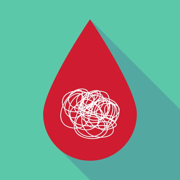 Långa skugga blod droppe med en doodle — Stock vektor