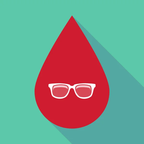 Длинная капля крови в очках — стоковый вектор