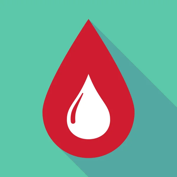 Långa skugga blod droppe med en bränsle-droppe — Stock vektor