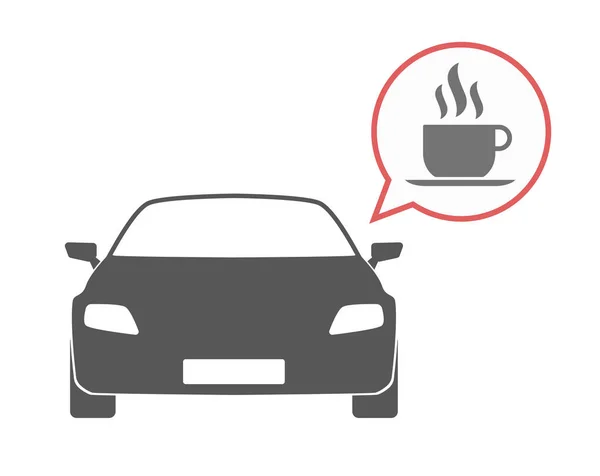 Isoliertes Auto mit einer Tasse Kaffee — Stockvektor