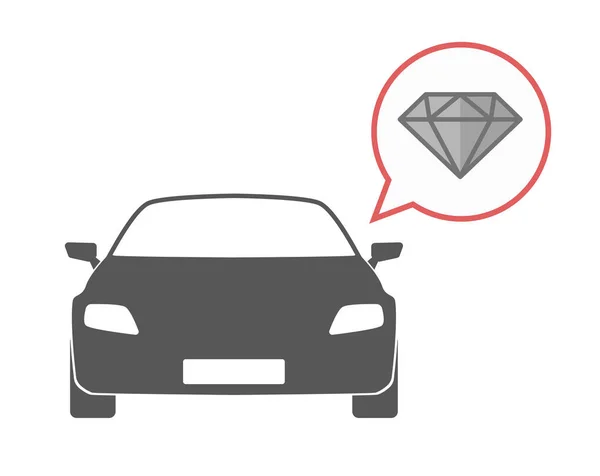 Geïsoleerde auto met een diamant — Stockvector