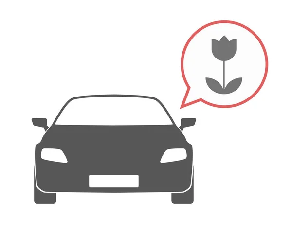 Isolierte Auto mit einer Tulpe — Stockvektor