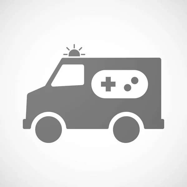 Isolated ambulance with a game pad — Stock Vector