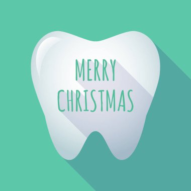 Uzun gölge diş metinle Merry Christmas