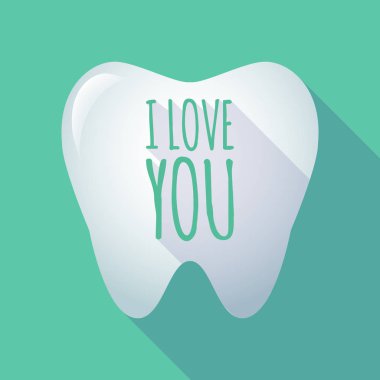 Uzun gölge diş ile metin ı Love You