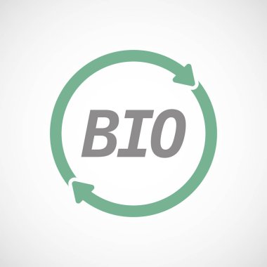 İzole yeniden işareti ile metin Bio