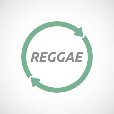 İzole yeniden işareti ile metin Reggae