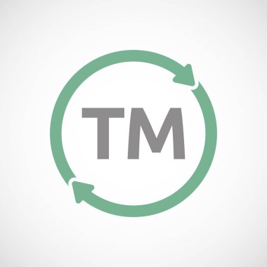 İzole yeniden işareti metin Tm ile