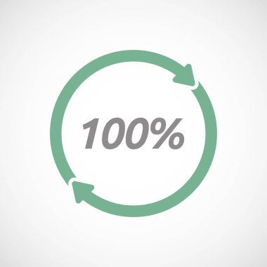 Isolated reuse sign with    the text 100%