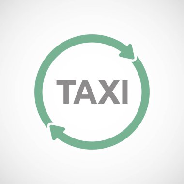 İzole yeniden işareti metin taksi ile