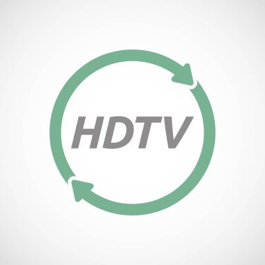 İzole yeniden işareti metin Hdtv ile