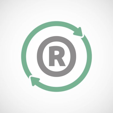 İzole yeniden işareti ile kayıtlı ticari marka simgesi