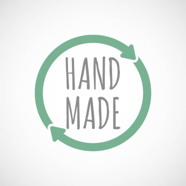 İzole yeniden işareti metin el ile