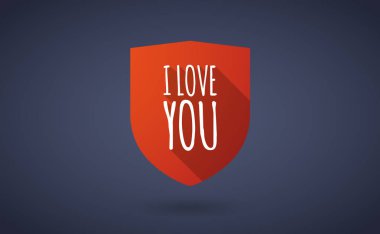 Uzun gölge kalkan ile metin ı Love You