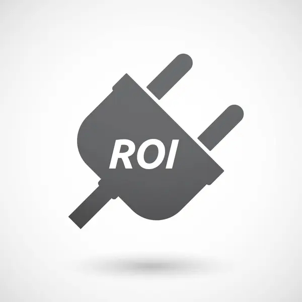 Plug aislado con el retorno de las siglas de inversión ROI — Vector de stock