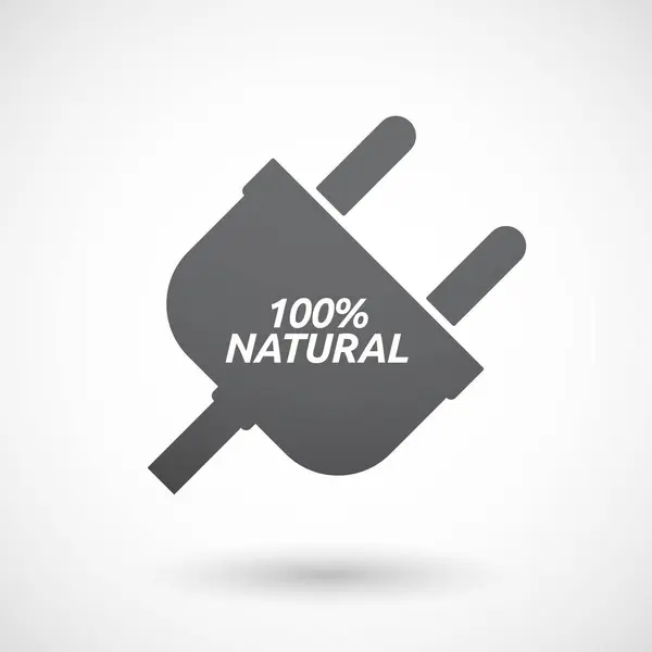 Plug aislado con el texto 100% NATURAL — Vector de stock