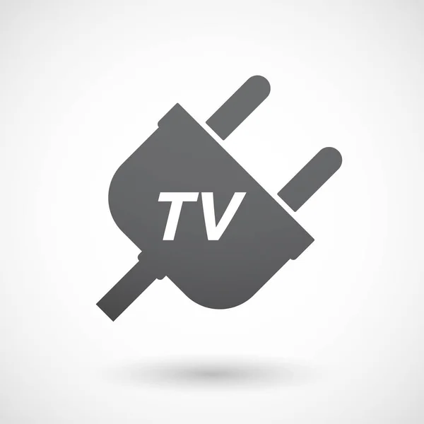 Enchufe aislado con el TV de texto — Vector de stock